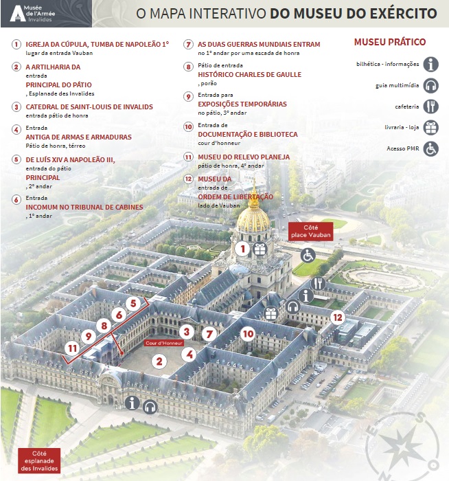 mapa interativo - Como visitar o Museu de l'Armée (Palácio dos Inválidos)