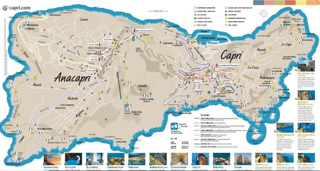 mapa capri 1024x547 - Atrações imperdíveis para visitar Capri em 1 dia
