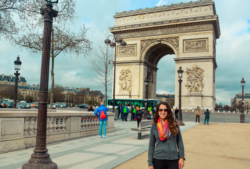 Fotos feitas antes de fazer a travessia para visita ao Arco do Triunfo de Paris