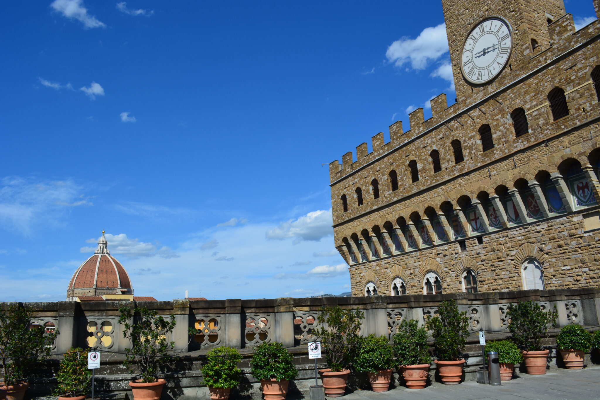 vista do terraço da Galeria Uffizi